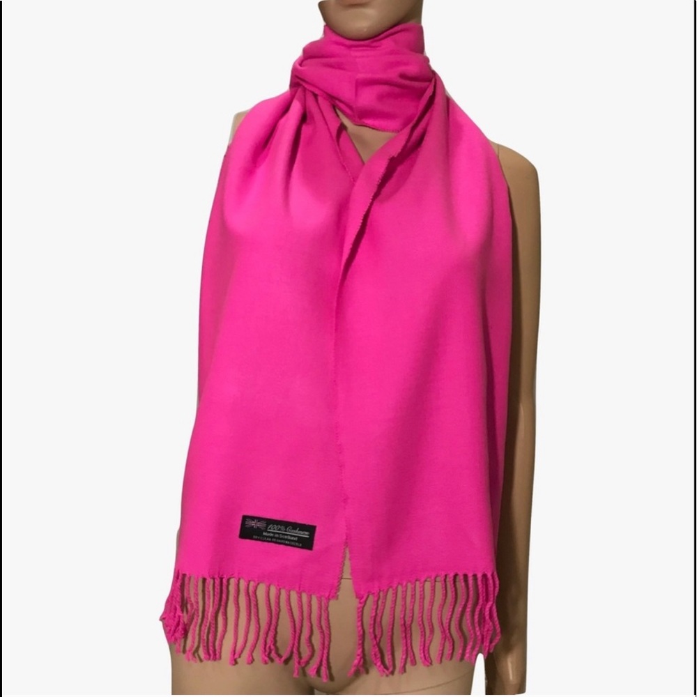 Hot Pink 100% Cashmere Scarf Super Soft